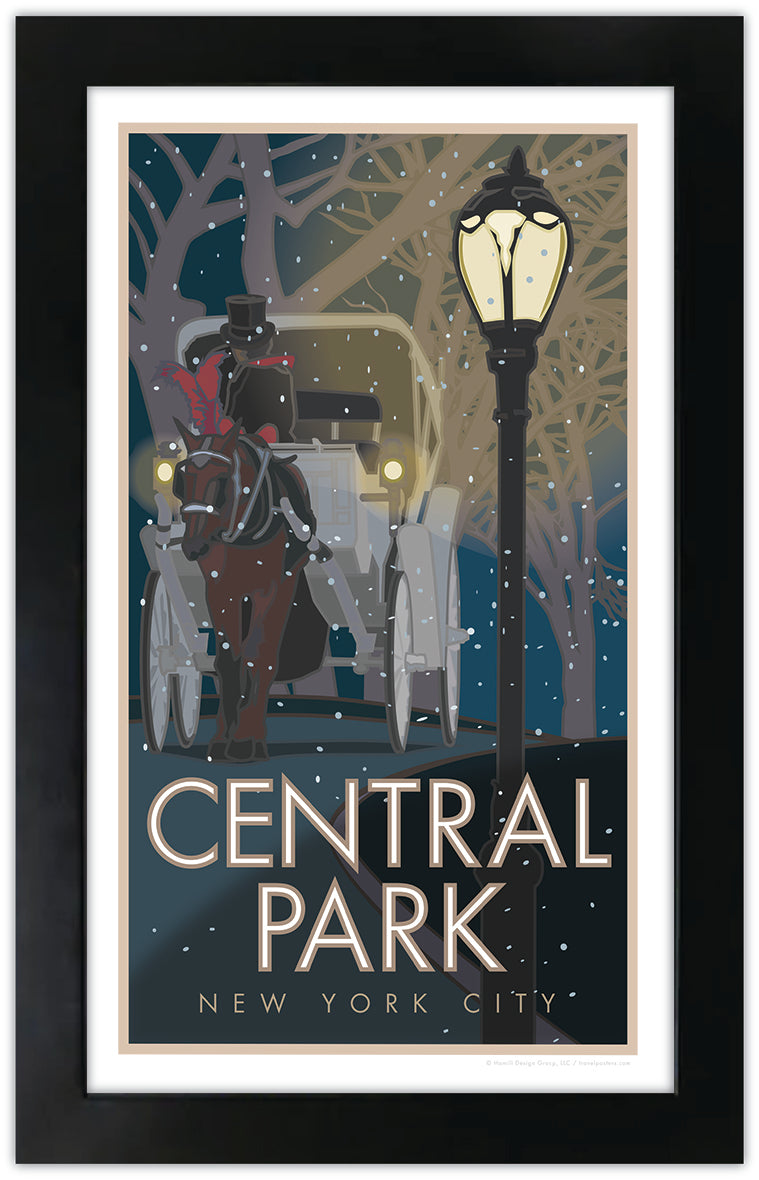 Central Park (Winter Carriage), New York City - Poster