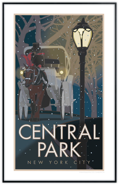 Central Park (Winter Carriage), New York City - Poster