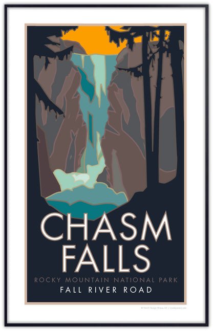 Chasm Falls, Rocky Mountain National Park, Colorado - Poster