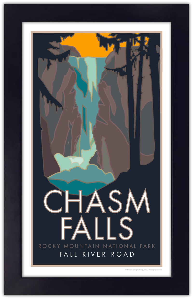 Chasm Falls, Rocky Mountain National Park, Colorado - Poster