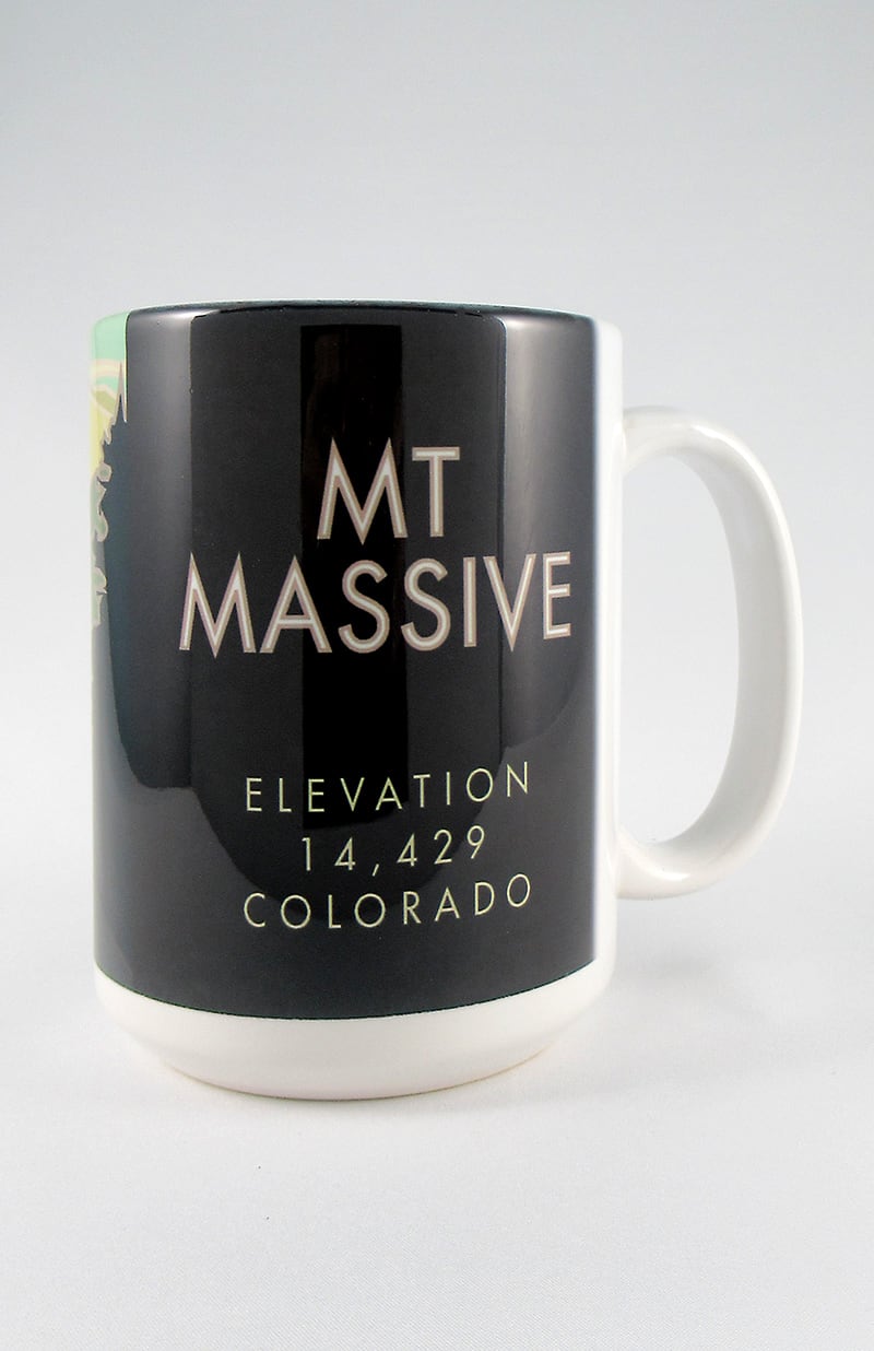 Mt. Massive, Colorado - Colorado 14er - 15oz. Ceramic Mug