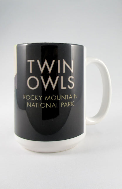 Twin Owls, Rocky Mountain National Park, Colorado - 15oz. Ceramic Mug