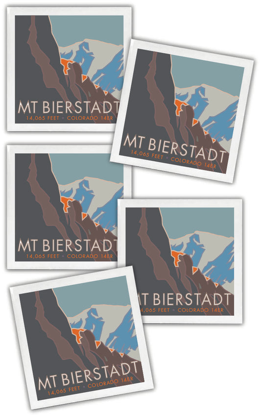 Mt. Bierstadt, Colorado - Colorado 14er - 4.25" x 4.25" Ceramic Coaster