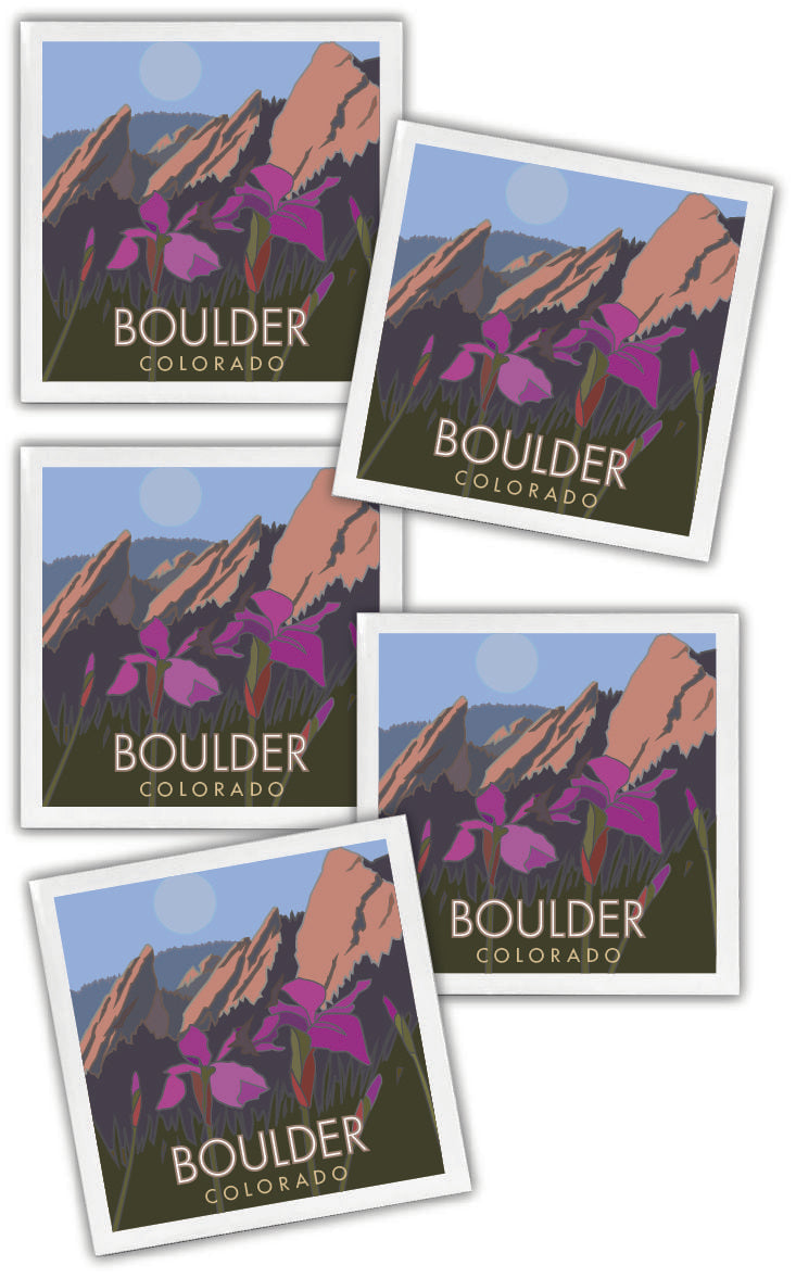 Boulder Iris, Colorado - 4.25" x 4.25" Ceramic Coaster