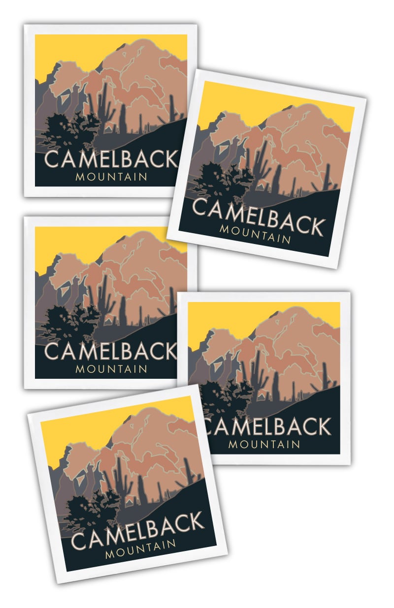 Camelback Mountain, Arizona - 4.25" x 4.25" Ceramic Coaster