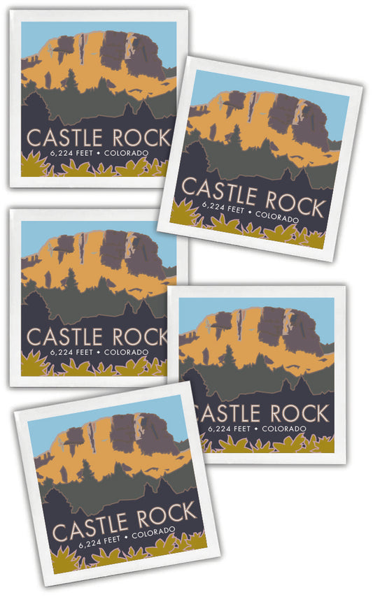 Castle Rock, Colorado - 4.25" x 4.25" Ceramic Coaster