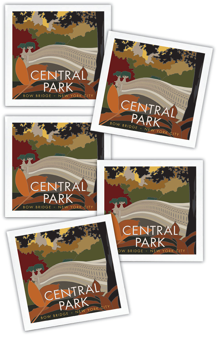 Central Park (Bow Bridge), New York City - 4.25" x 4.25" Ceramic Coaster