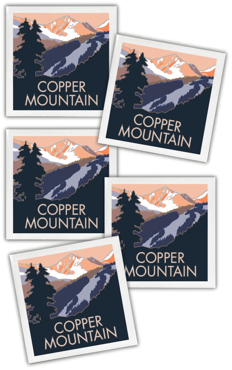 Copper Mountain, Colorado - 4.25" x 4.25" Ceramic Coaster