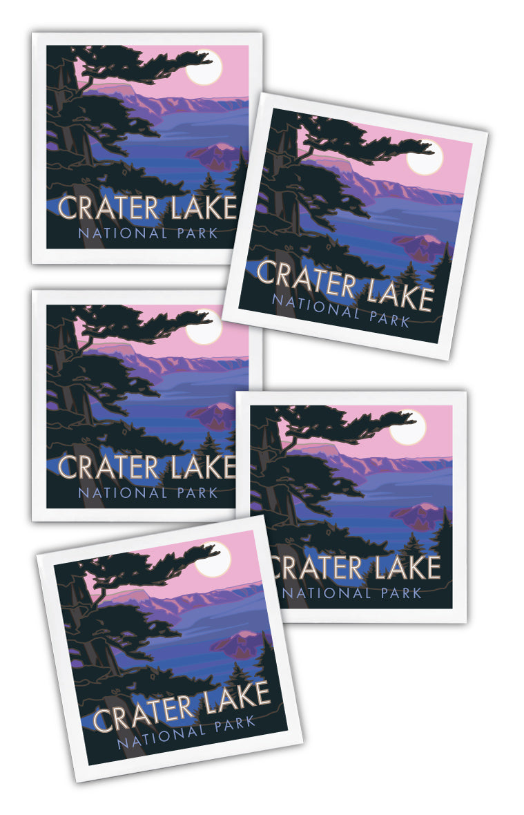 Crater Lake National Park - Oregon - 4.25" x 4.25" Ceramic Coaster