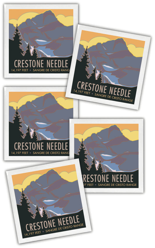 Crestone Needle, Colorado - Colorado 14er - 4.25" x 4.25" Ceramic Coaster