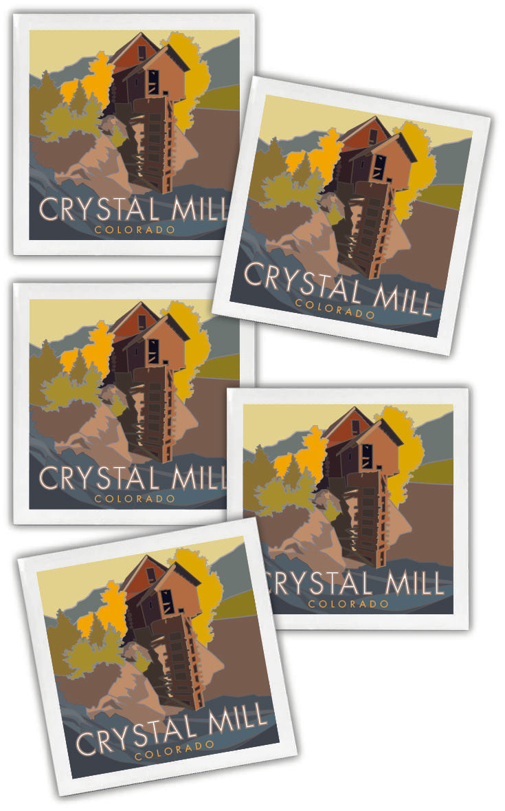 Crystal Mill, Colorado - 4.25" x 4.25" Ceramic Coaster