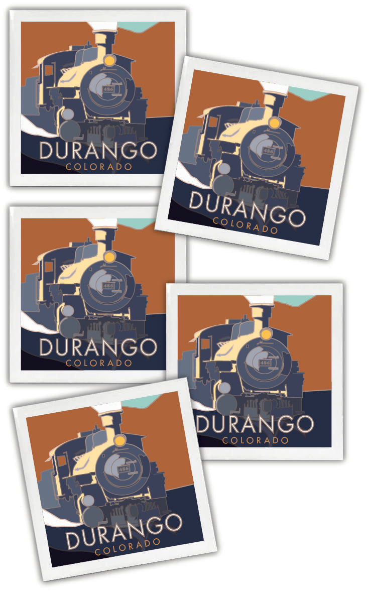 Durango (Train), Colorado - 4.25" x 4.25" Ceramic Coaster