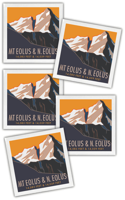 Mt Eolus, Colorado - Colorado 14er - 4.25" x 4.25" Ceramic Coaster