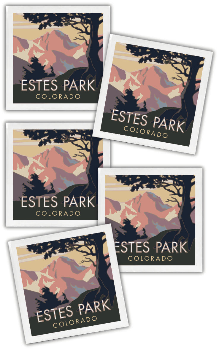 Estes Park, Colorado - 4.25" x 4.25" Ceramic Coaster