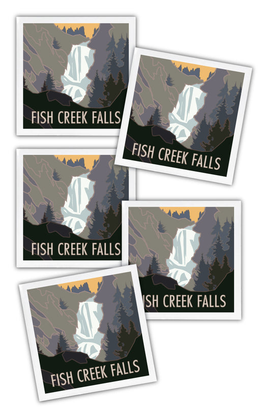 Fish Creek Falls, Steamboat Springs, Colorado - 4.25" x 4.25" Ceramic Coaster