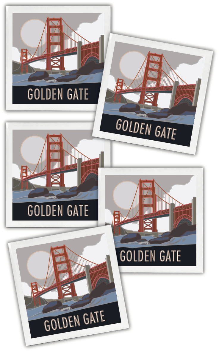 Golden Gate Bridge 2, San Francisco, California - 4.25" x 4.25" Ceramic Coaster