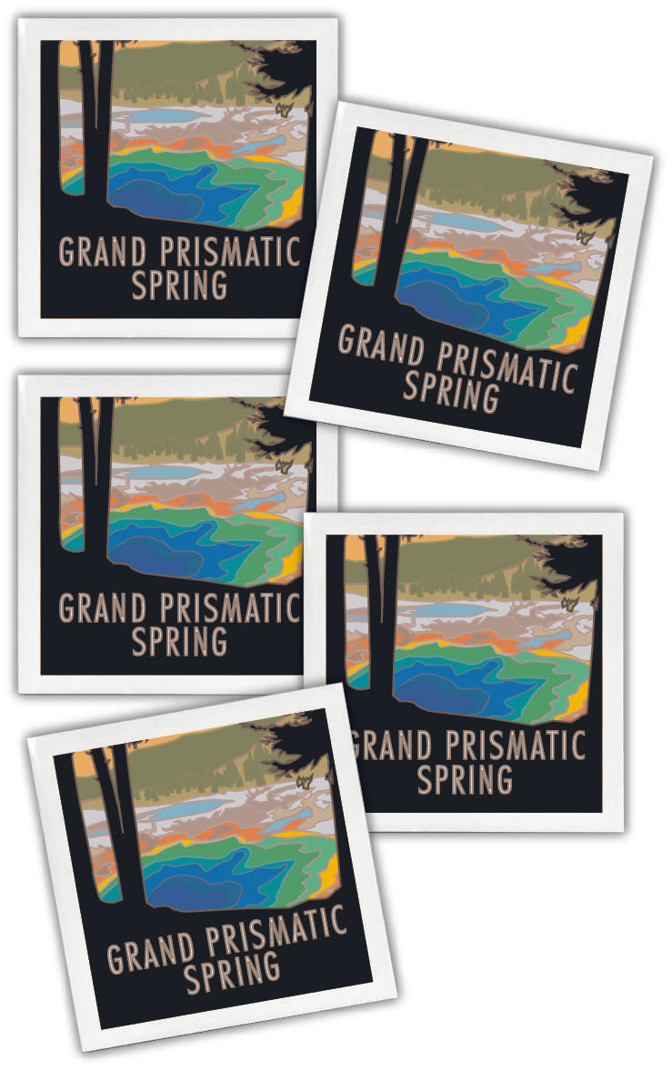 Grand Prismatic Spring, Yellowstone National Park, Wyoming - 4.25" x 4.25" Ceramic Coaster