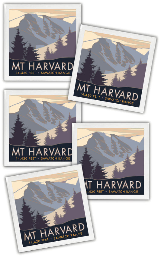 Mt. Harvard, Colorado - 4.25" x 4.25" Ceramic Coaster