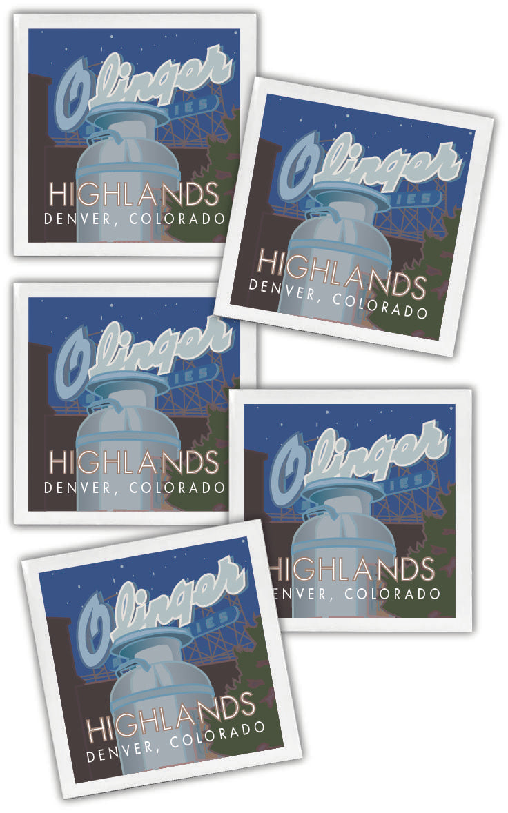 Highlands Neighborhood, Denver, Colorado - 4.25" x 4.25" Ceramic Coaster