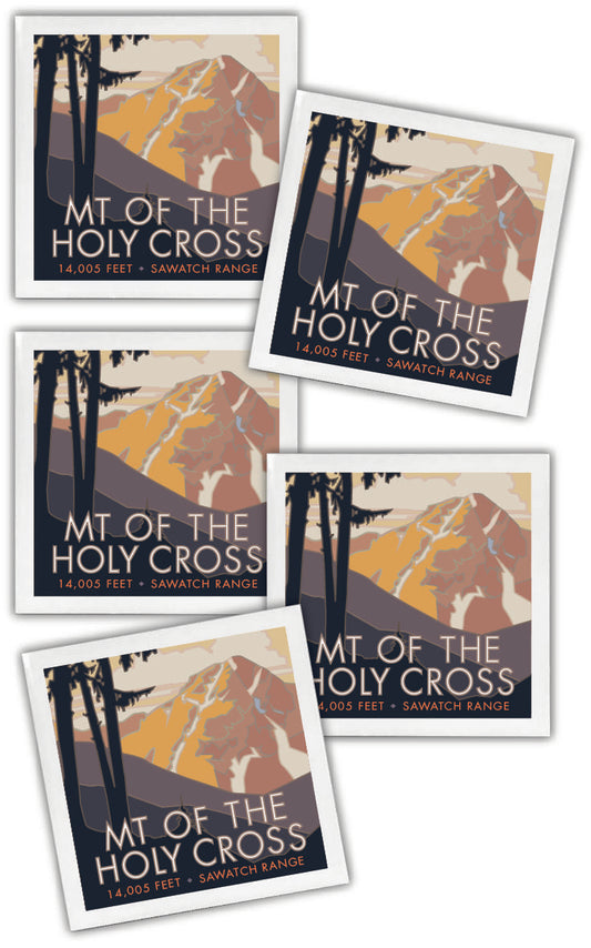 Mt. of the Holy Cross, Colorado - Colorado 14er - 4.25" x 4.25" Ceramic Coaster