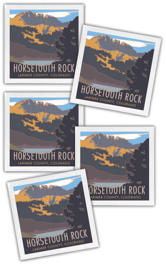 Horsetooth Rock, Colorado - 4.25" x 4.25" Ceramic Coaster