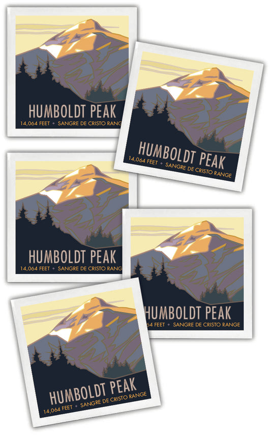 Humboldt Peak, Colorado - Colorado 14er - 4.25" x 4.25" Ceramic Coaster