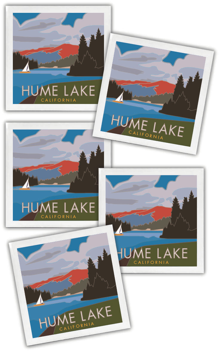 Hume Lake, California - 4.25" x 4.25" Ceramic Coaster