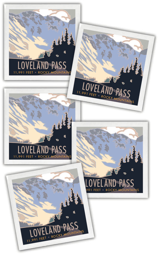 Loveland Pass, Colorado - 4.25" x 4.25" Ceramic Coaster