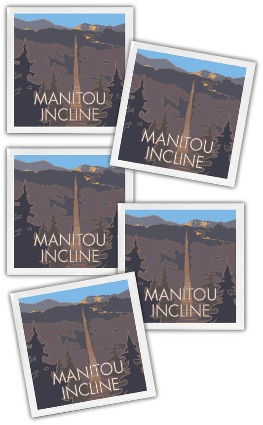 Manitou Incline, Colorado - 4.25" x 4.25" Ceramic Coaster