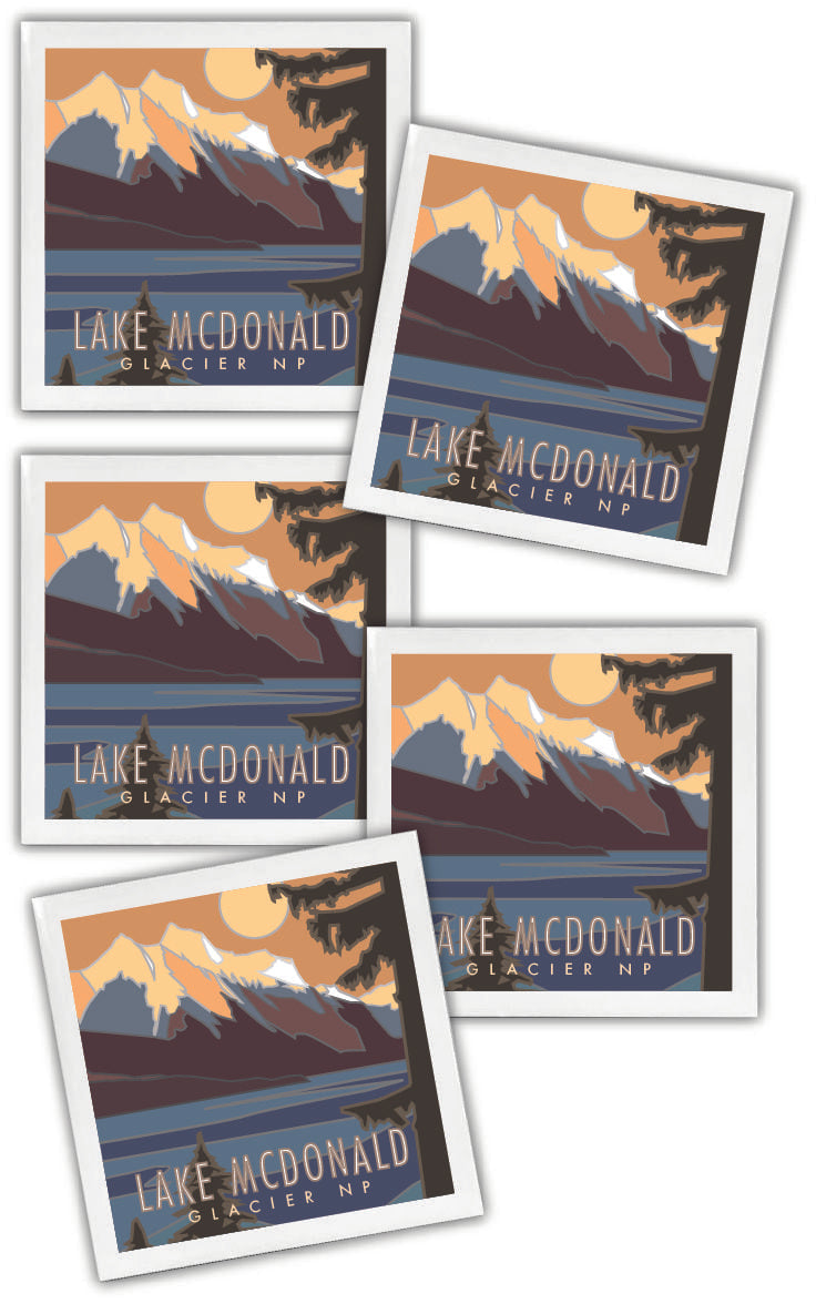 Lake McDonald (Glacier National Park) Montana - 4.25" x 4.25" Ceramic Coaster