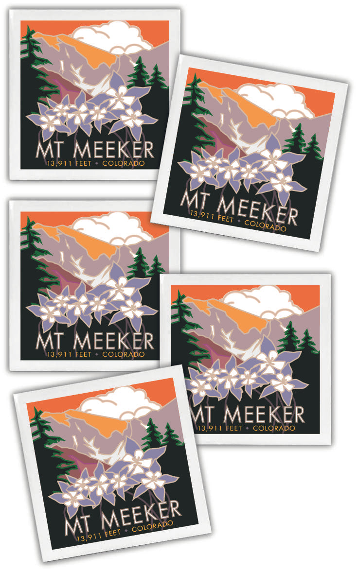 Mt. Meeker (Columbines), Colorado - 4.25" x 4.25" Ceramic Coaster