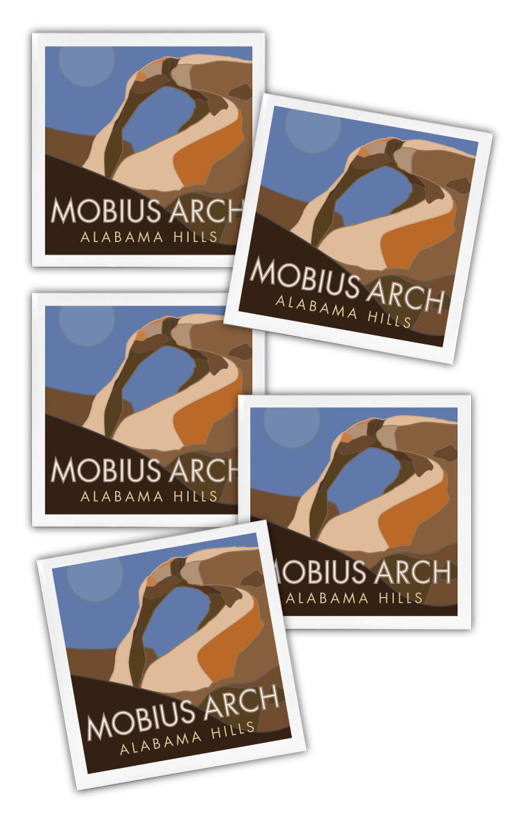 Mobius Arch (Alabama Hills NSA), California - 4.25" x 4.25" Ceramic Coaster