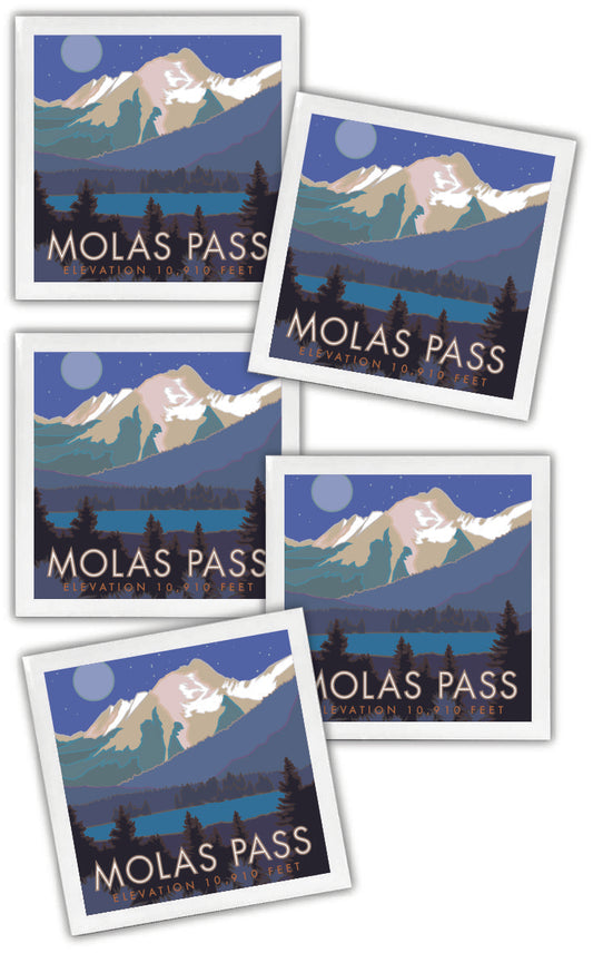 Molas Pass, Colorado - 4.25" x 4.25" Ceramic Coaster