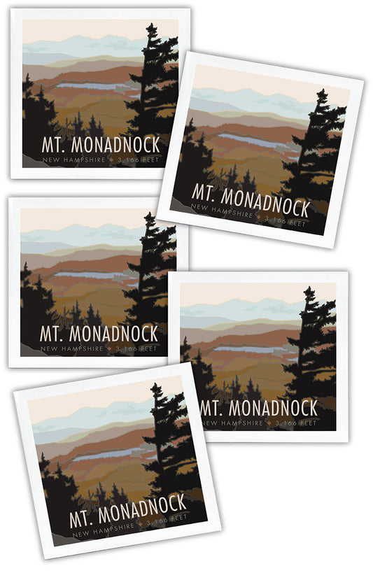 Mt. Monadnock, New Hampshire - 4.25" x 4.25" Ceramic Coaster