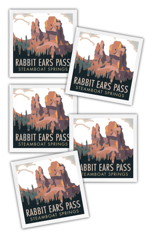 Rabbit Ears Pass, Colorado - 4.25" x 4.25" Ceramic Coaster