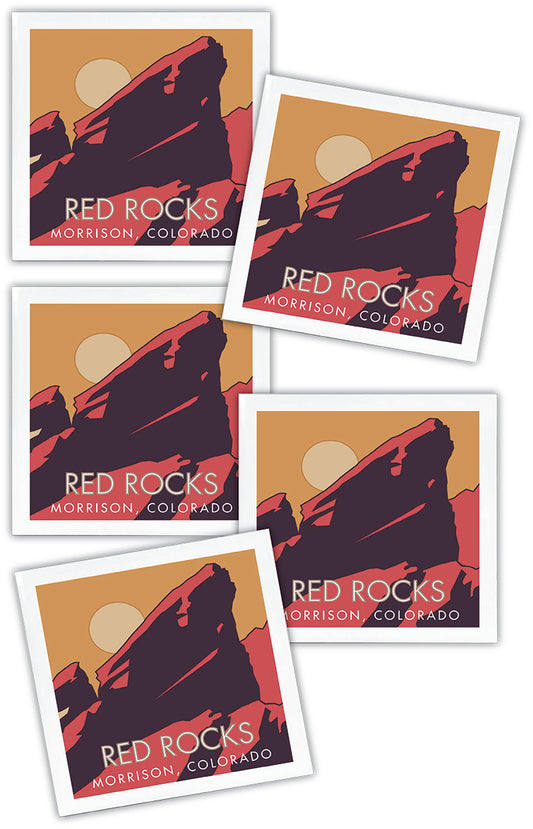 Red Rocks 1 (moon), Colorado - 4.25" x 4.25" Ceramic Coaster