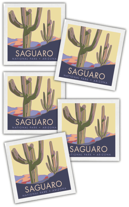 Saguaro National Park, Arizona - 4.25" x 4.25" Ceramic Coaster