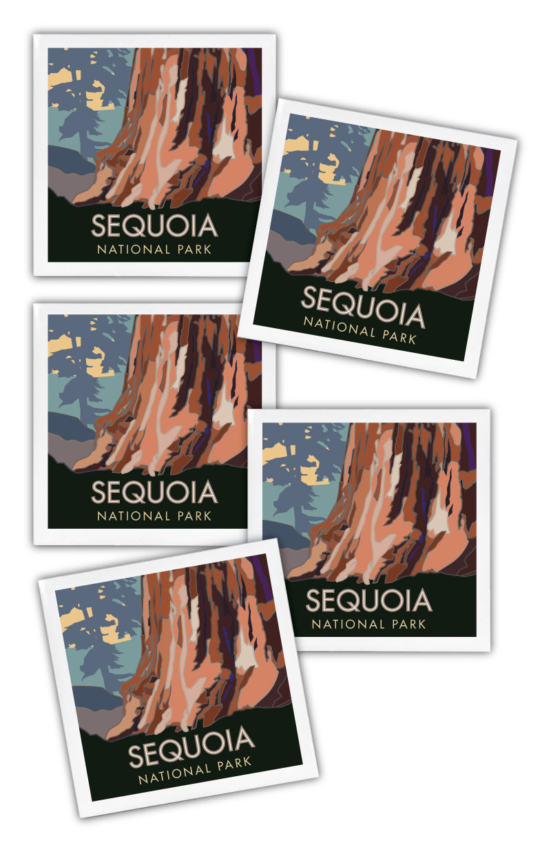 Sequoia National Park, Forest View, California - 4.25" x 4.25" Ceramic Coaster