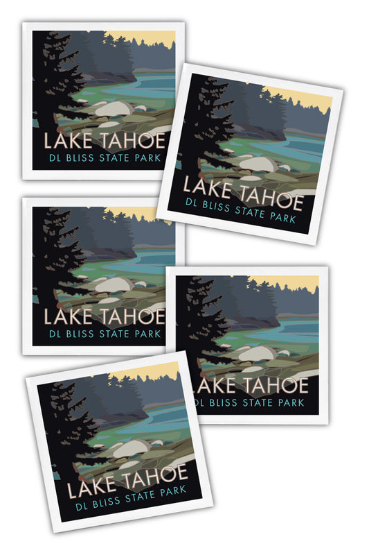 Lake Tahoe, D.L. Bliss State Park - 4.25" x 4.25" Ceramic Coaster