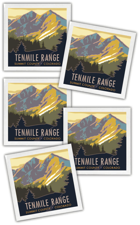 Ten Mile Range, Colorado - 4.25" x 4.25" Ceramic Coaster