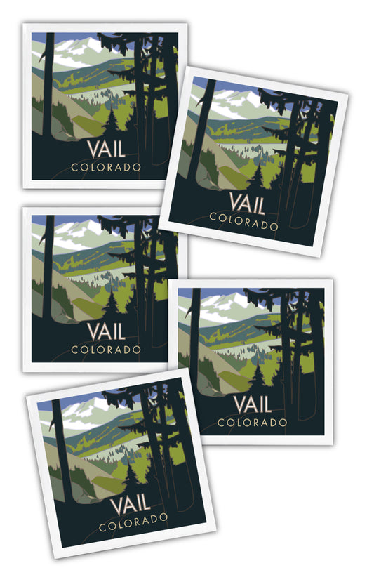 Vail Basin, Summer - 4.25" x 4.25" Ceramic Coaster