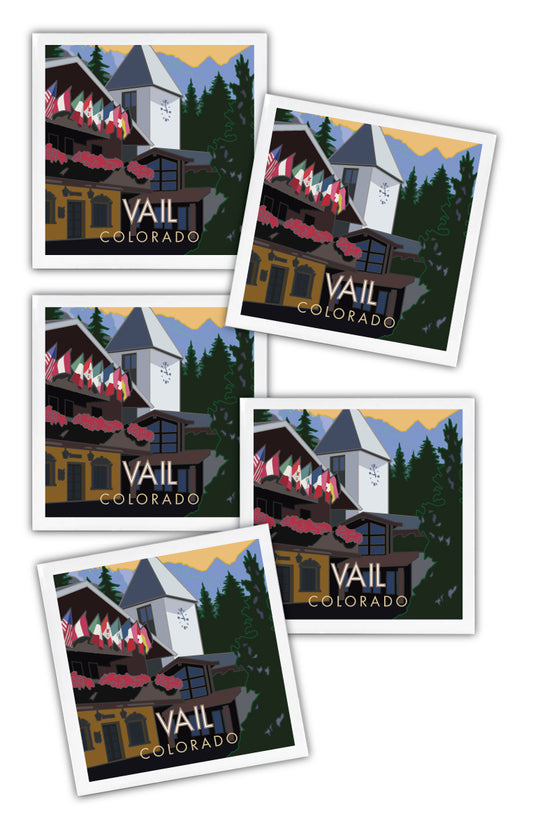 Vail Village Summer, Colorado - 4.25" x 4.25" Ceramic Coaster