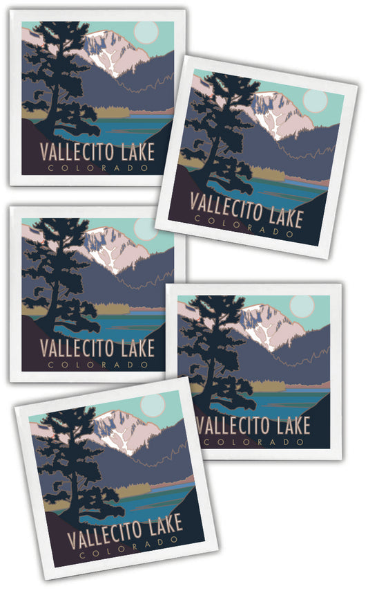 Vallecito Lake, Colorado - 4.25" x 4.25" Ceramic Coaster