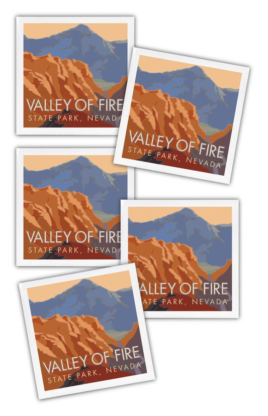 Valley of Fire, Nevada - 4.25" x 4.25" Ceramic Coaster