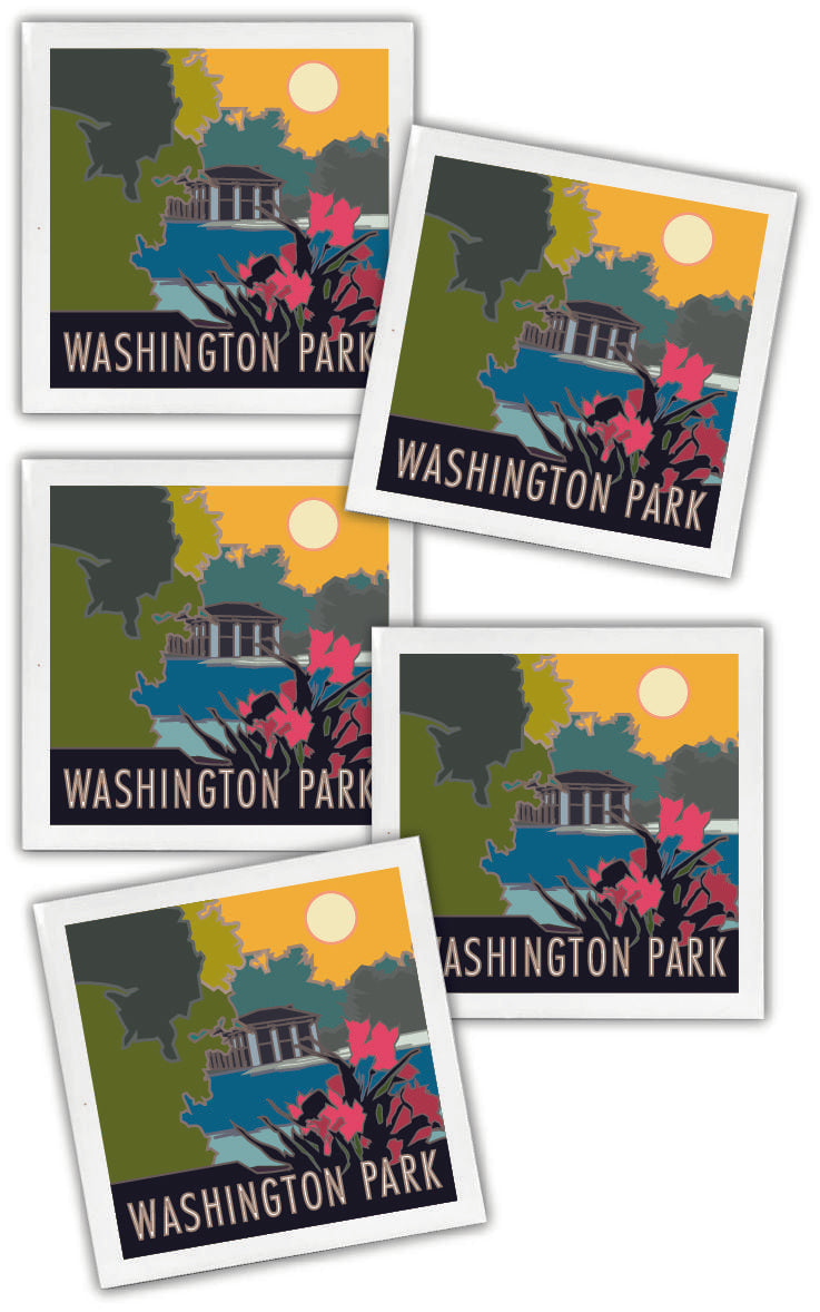 Washington Park, Denver, Colorado - 4.25" x 4.25" Ceramic Coaster