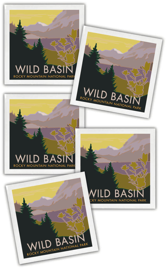 Wild Basin, Rocky Mountain National Park, Colorado - 4.25" x 4.25" Ceramic Coaster