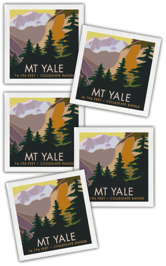 Mt. Yale, Colorado - Colorado 14er - 4.25" x 4.25" Ceramic Coaster