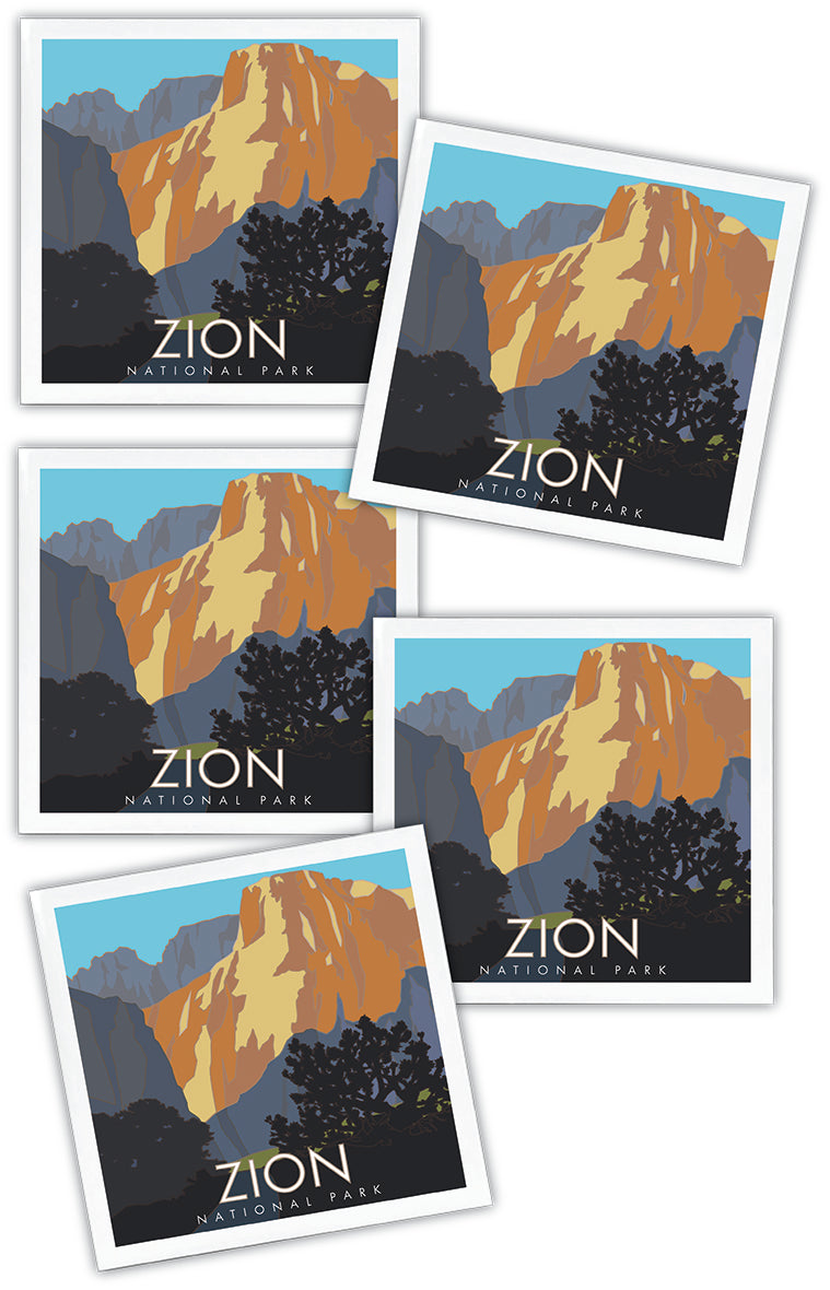 Zion National Park (Altar of Sacrifice), Utah- 4.25" x 4.25" Ceramic Coaster