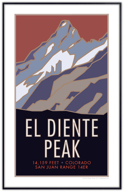 El Diente Peak, Colorado - Colorado 14er - Poster