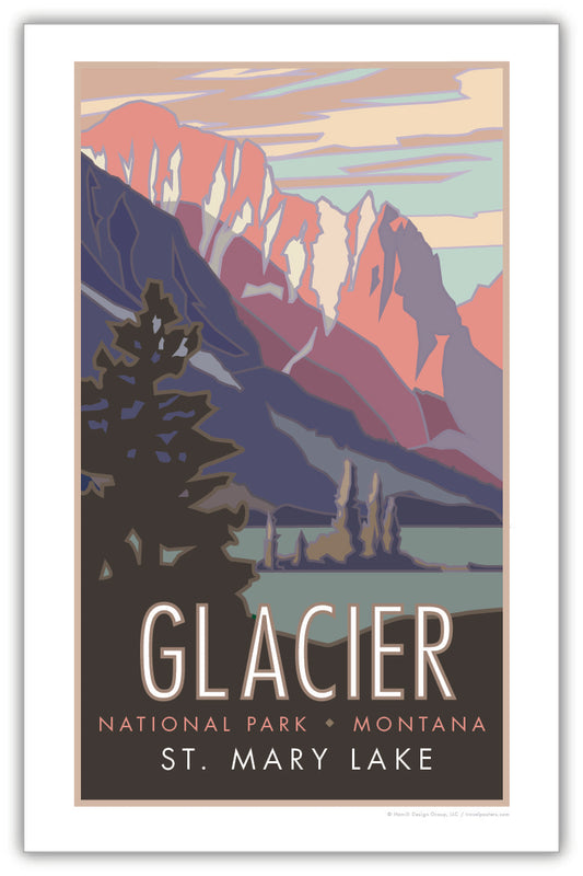 Glacier National Park St Mary Lake poster